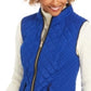 Charter Club Women's Quilted Stand-Collar Vest Med Blue Size Large