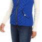 Charter Club Women's Quilted Stand-Collar Vest Med Blue Size Large
