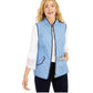 Charter Club Women's Quilted Stand Collar Vest Blue Size XX-Large