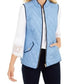 Charter Club Women's Quilted Stand Collar Vest Blue Size XX-Large