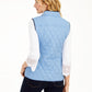 Charter Club Women's Quilted Stand Collar Vest Blue Size XX-Large