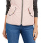 Charter Club Women's Quilted Stand-Collar Vest Pink Size Medium