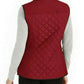 Charter Club Women's Quilted Stand-Collar Vest Red Polish Size Medium