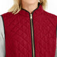 Charter Club Men's Quilted Stand-Collar Vest Red Size Large