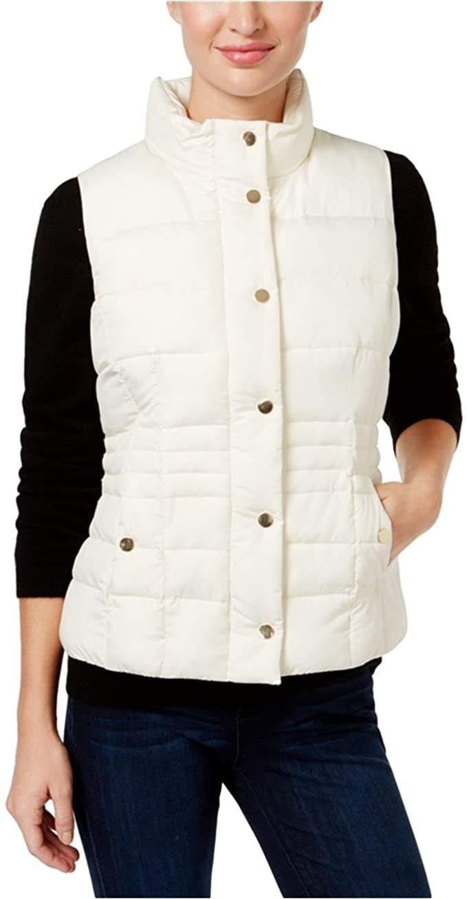 Charter Club Women's Quilted Stand-Collar Vest white Size Small