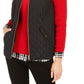 Charter Club Women's Petite Zip-Front Quilted Cotton Vest Black Size Medium