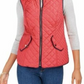 Charter Club Women's Petite Zip-Front Quilted Cotton Vest Red Size Medium