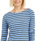 Charter Club Women's Heather Long-Sleeve Top Blue Size Medium