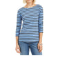 Charter Club Women's Heather Long-Sleeve Top Blue Size Small