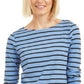 Charter Club Women's Heather Long-Sleeve Top Blue Size Small
