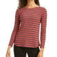 Charter Club Women's Heather Long-Sleeve Top Wine Size Medium
