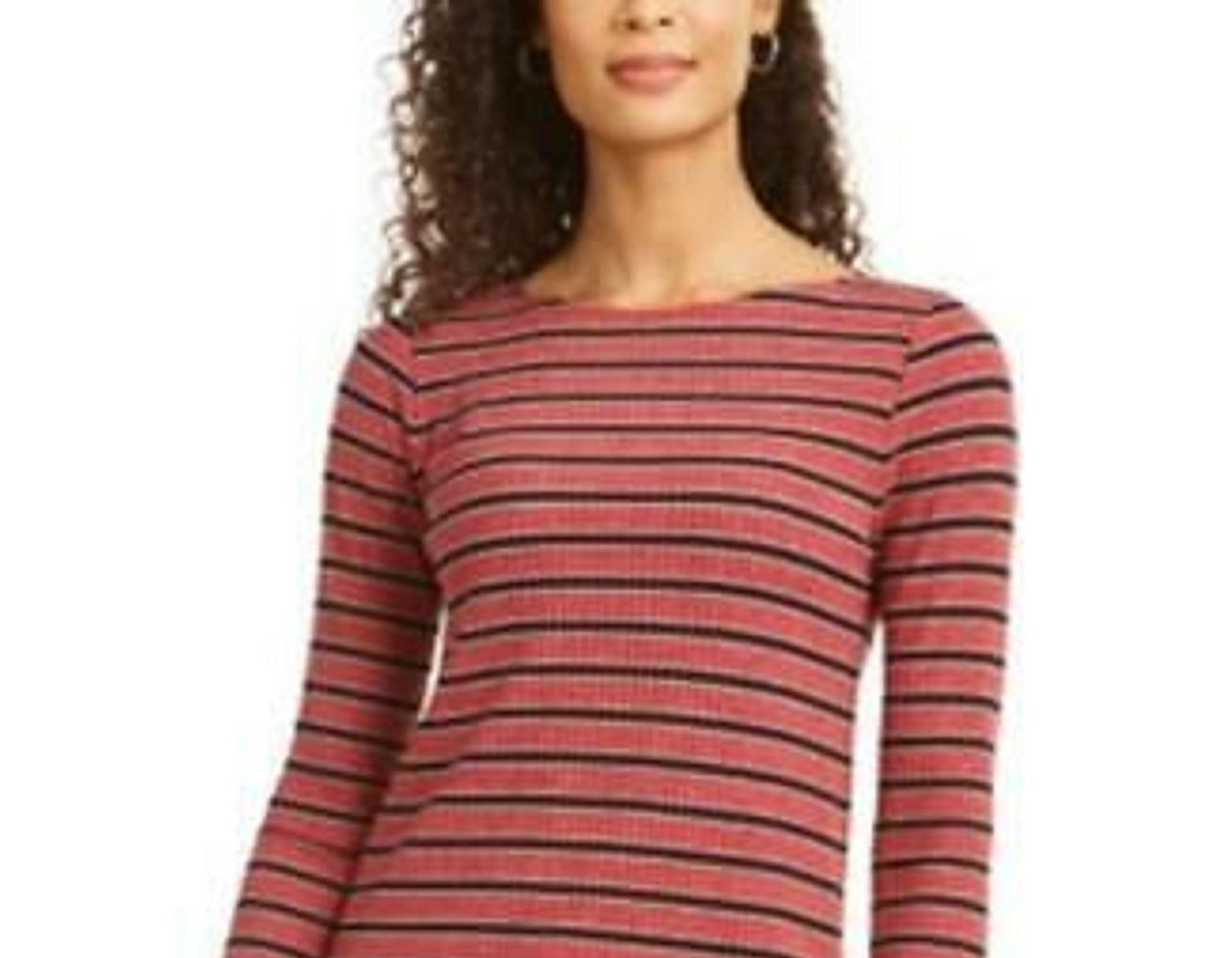 Charter Club Women's Heather Long-Sleeve Top Wine Size Medium