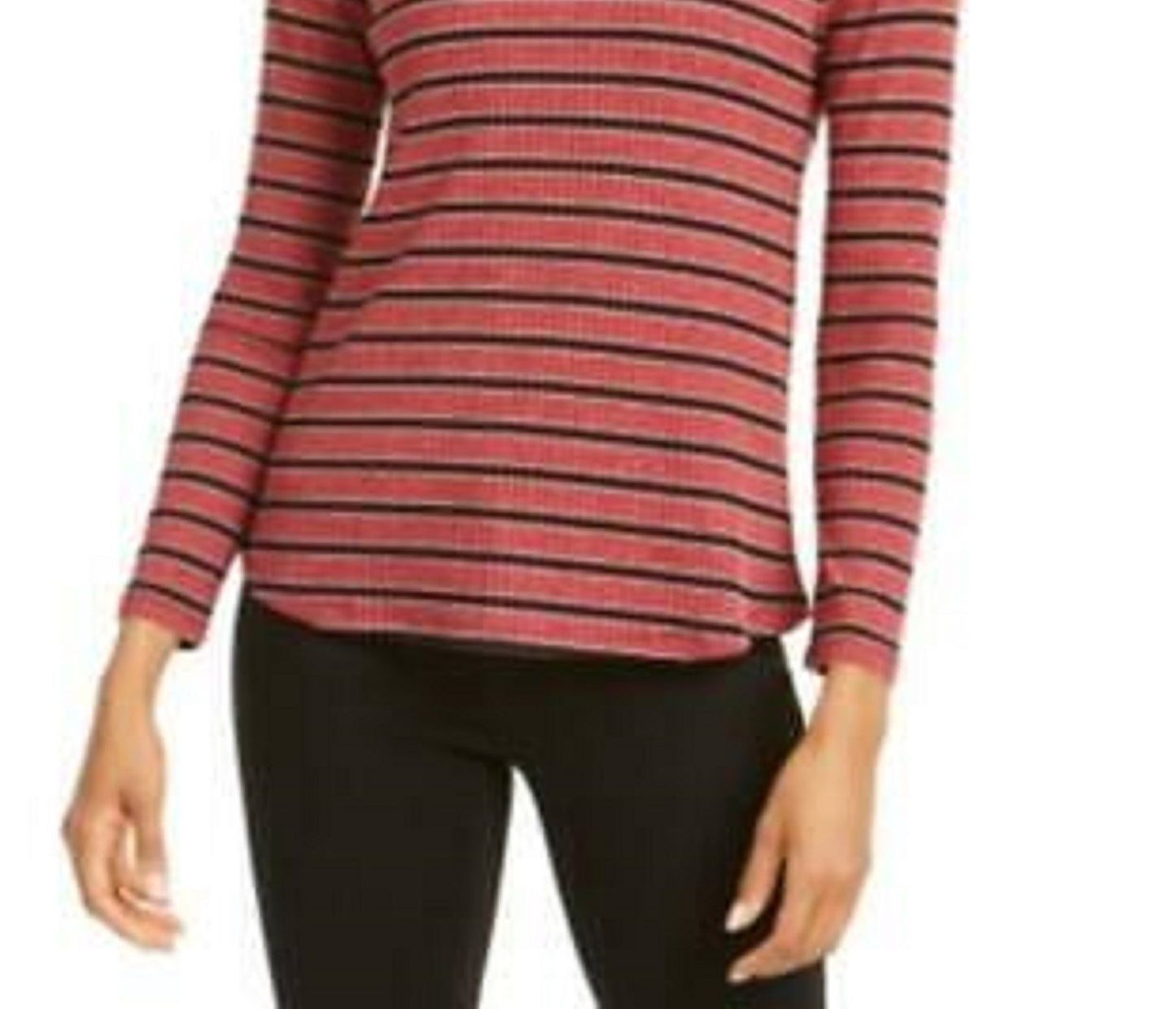 Charter Club Women's Heather Long-Sleeve Top Wine Size Medium
