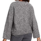 Style & Co Women's Marled Flared-Sleeve Sweater  Gray Size Medium