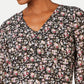 Maison Jules Women's Printed V-Neck Blouse Black Size X-Small