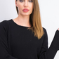 Style & Co Women's Ruffle Hem Knit Sweater Black Size Large