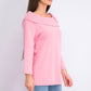 Karen Scott Women's Cotton Shawl-Collar Button Top  Pink Size Medium