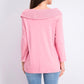 Karen Scott Women's Cotton Shawl-Collar Button Top  Pink Size Medium