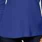 Karen Scott Women's Cotton Johnny-Collar Utility Shirt Ultra Blue Size Small