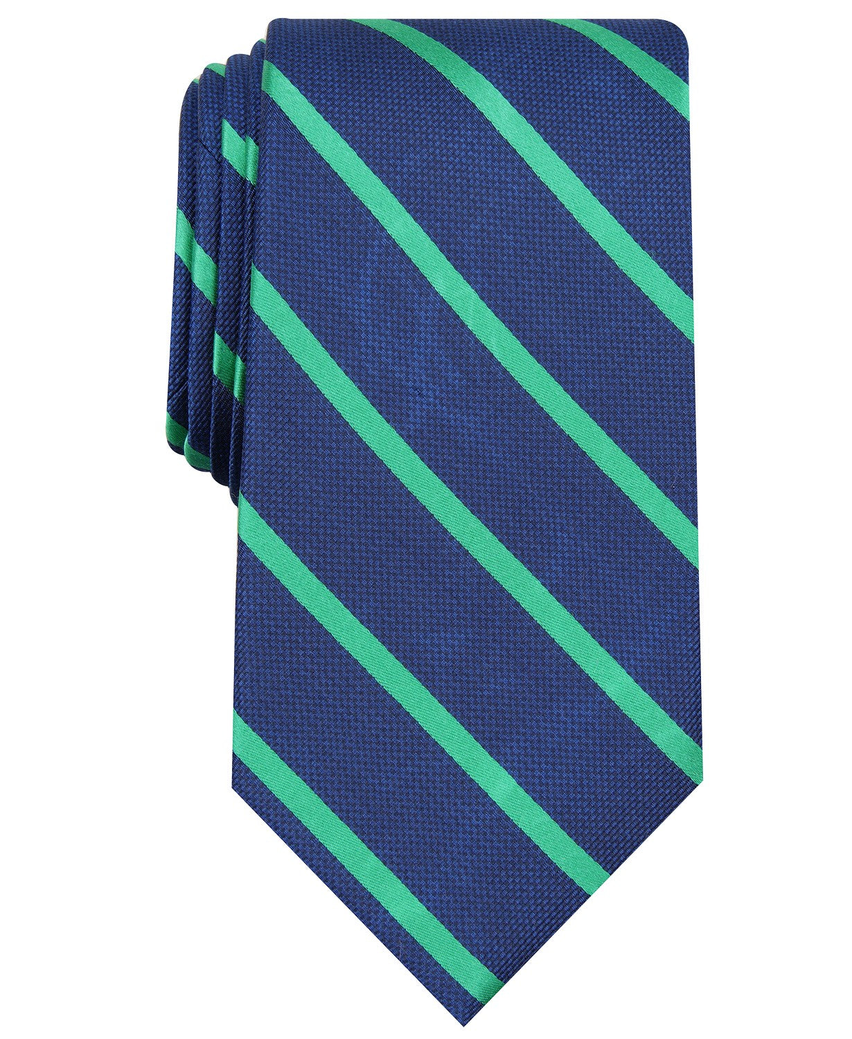 Club Room Men's Stripe Tie Dark Green Size Regular