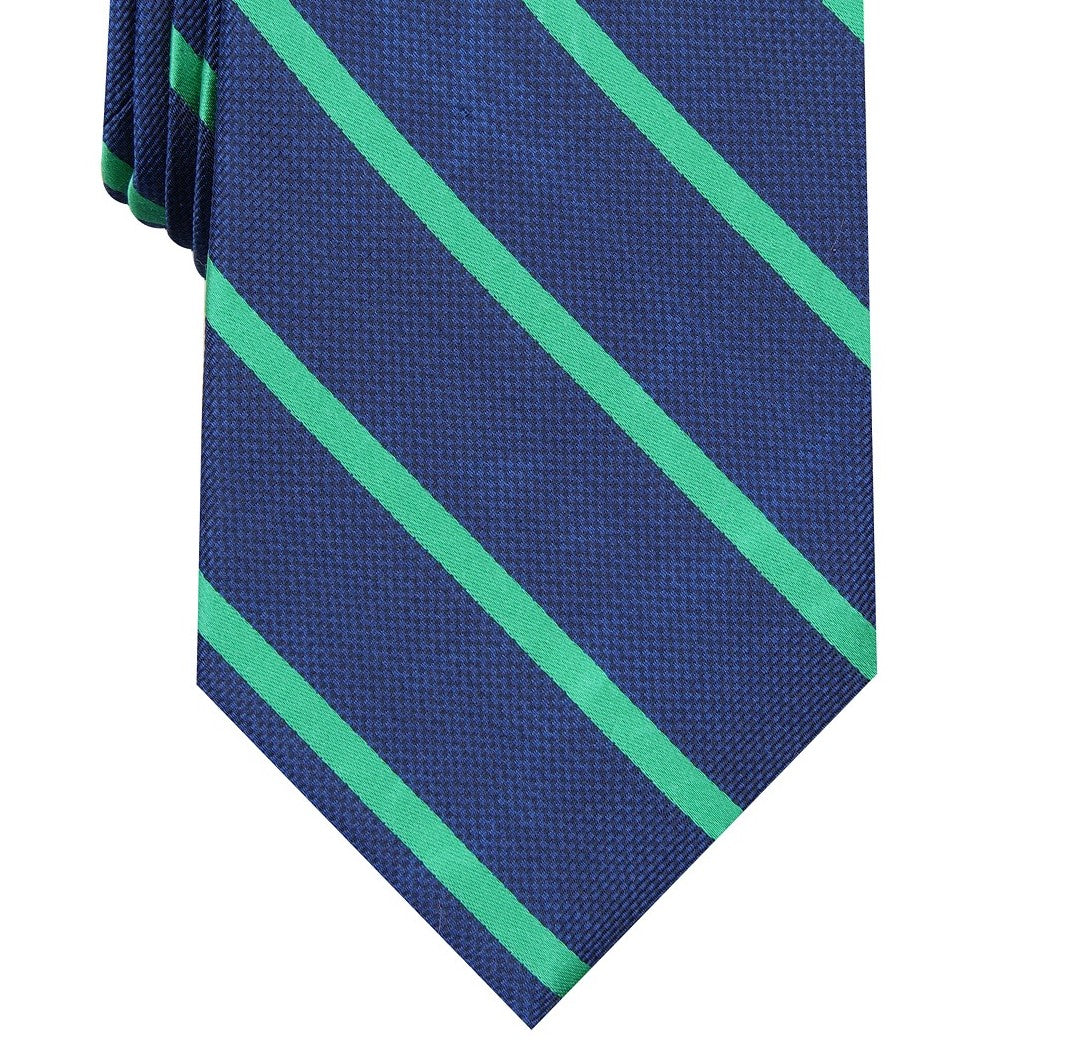 Club Room Men's Stripe Tie Dark Green Size Regular