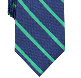 Club Room Men's Stripe Tie Dark Green Size Regular