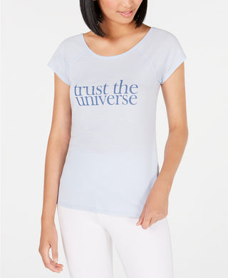 Ideology Women's Trust The Universe T-Shirt Blue Size Small