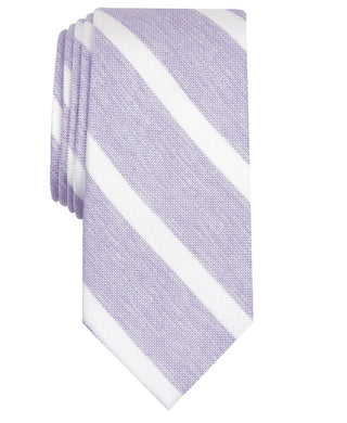 Bar III Men's Lovett Stripe Skinny Tie Purple Size Regular