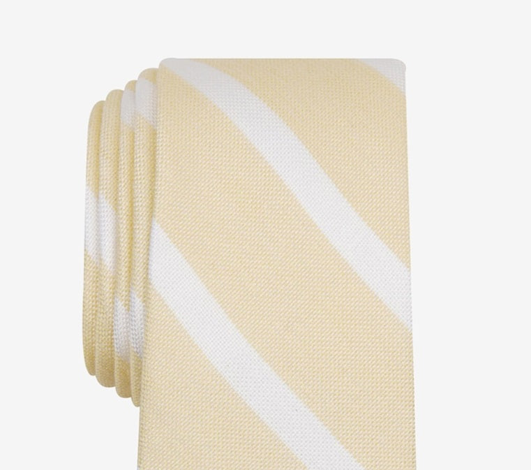 Bar III Men's Lovett Stripe Skinny Tie Yellow Size Regular