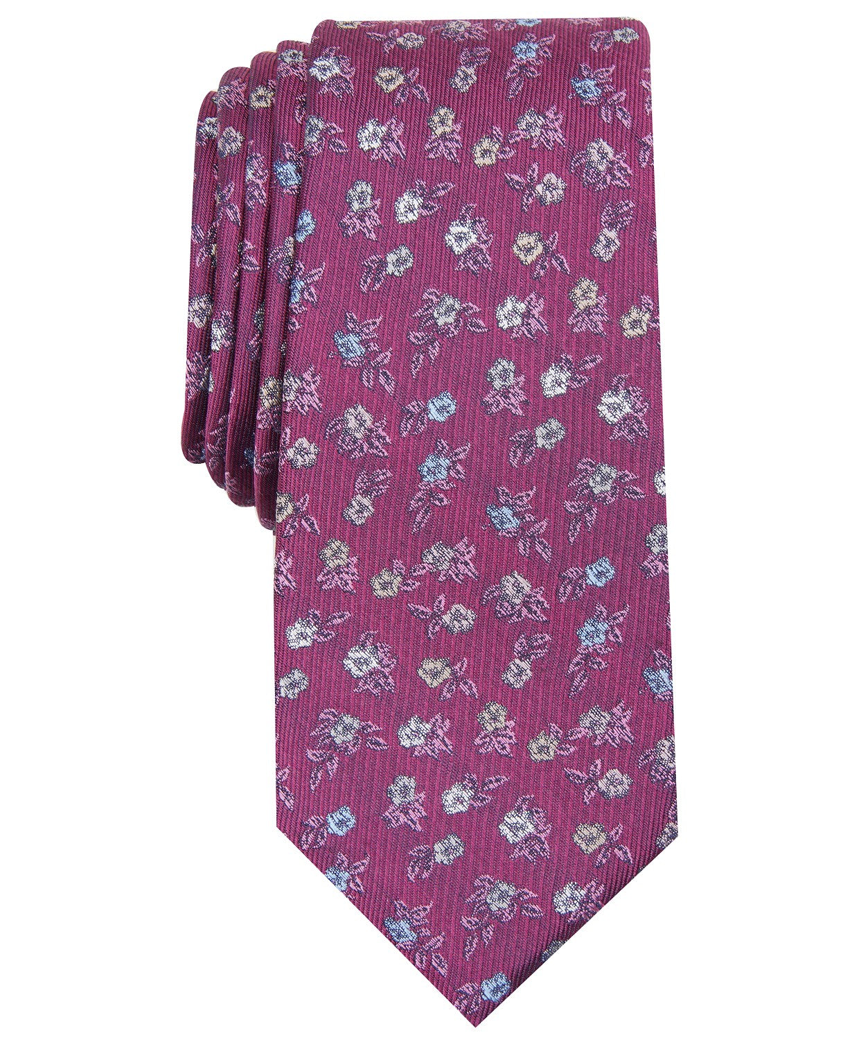 Bar III Men's Glencoe Skinny Floral Tie Purple Size Regular