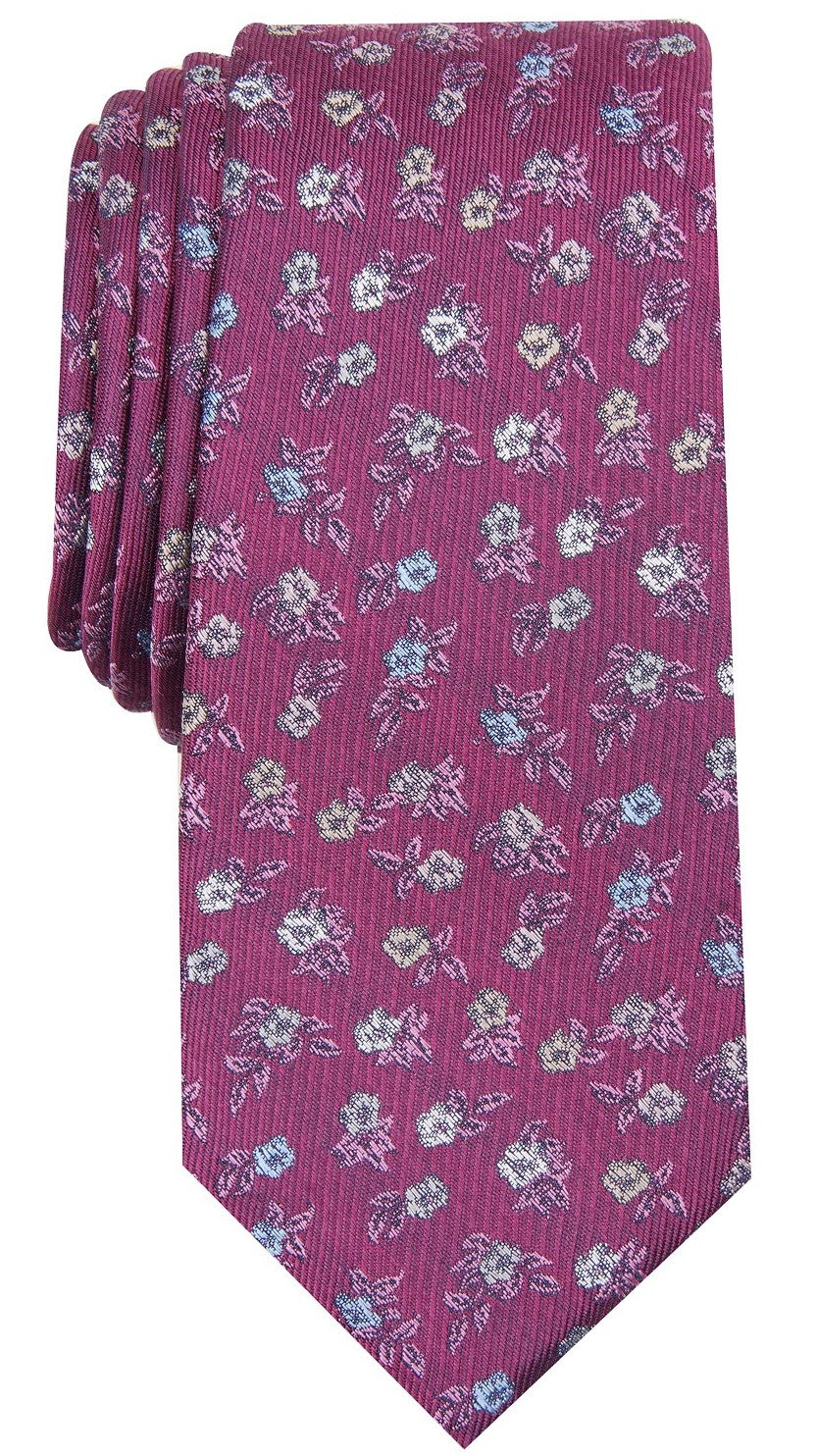Bar III Men's Glencoe Skinny Floral Tie Purple Size Regular