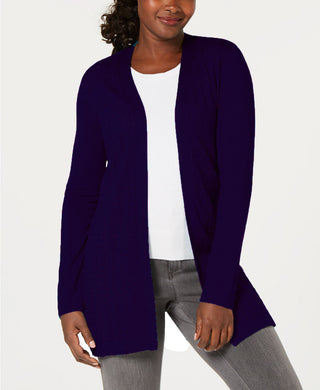 Karen Scott Women's Shawl-Collar Cardigan Med Purple Size Small