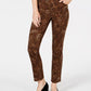 Charter Club Women's Printed Lexington Straight-Leg Jeans Brown Size 10 Petite