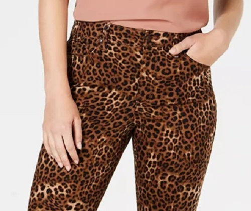 Charter Club Women's Printed Lexington Straight-Leg Jeans Brown Size 10 Petite