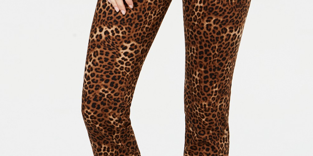 Charter Club Women's Petite Printed Lexington Straight-Leg Jeans Brown Size 14