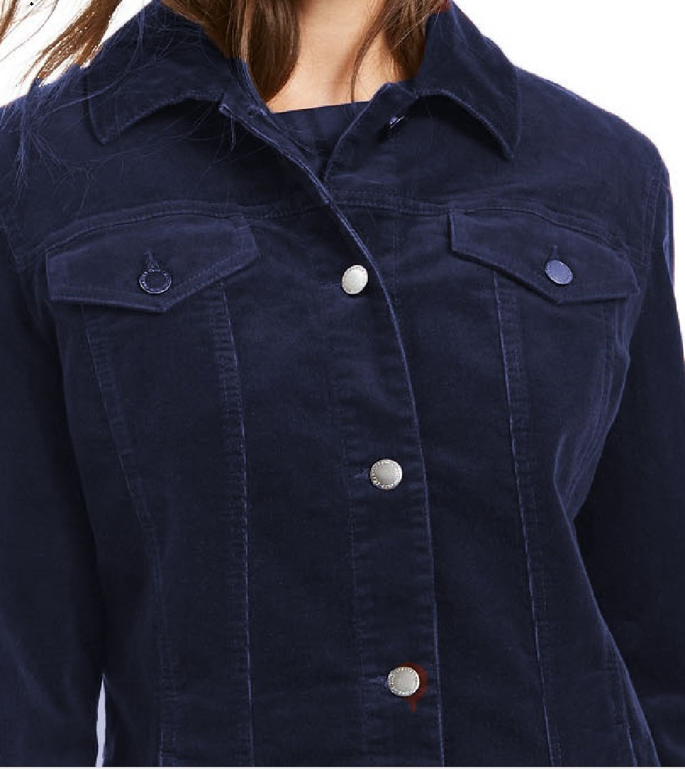 Charter Club Women's Corduroy Button-Down Jacket Navy Size Small