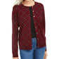 Karen Scott Women's Holiday Plaid-Print Cardigan Red Size Large