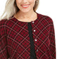 Karen Scott Women's Holiday Plaid-Print Cardigan Ks Merlot Size Small