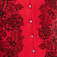 Karen Scott Women's Lace-Print Cardigan Red Size Small