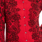 Karen Scott Women's Lace-Print Cardigan Red Size Extra Large