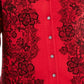 Karen Scott Women's Lace-Print Cardigan Red Size Extra Small