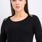 Karen Scott Women's Button-Shoulder Sweater Black Size Extra Small
