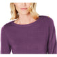 Karen Scott Women's Petite Button-Shoulder Sweater Purple Size Petite