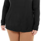 Karen Scott Women's Plus Size Button-Shoulder Sweater  Black Size Extra Large