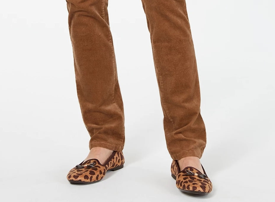 Charter Club Women's Lexington Corduroy Tummy-Control Pants Dark Brown Size 14