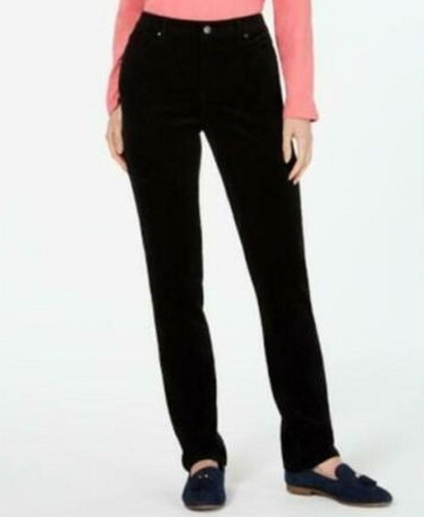 Charter Club Women's Lexington Corduroy Tummy-Control Pants Black Size 18