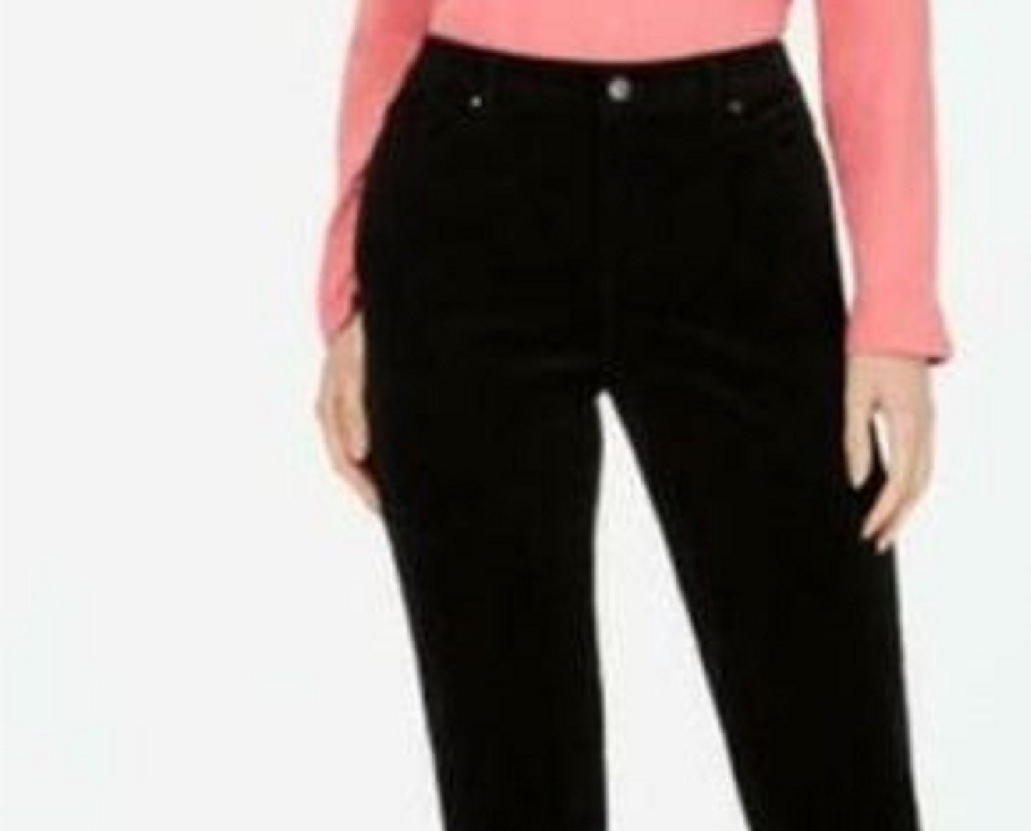 Charter Club Women's Lexington Corduroy Tummy-Control Pants Black Size 18