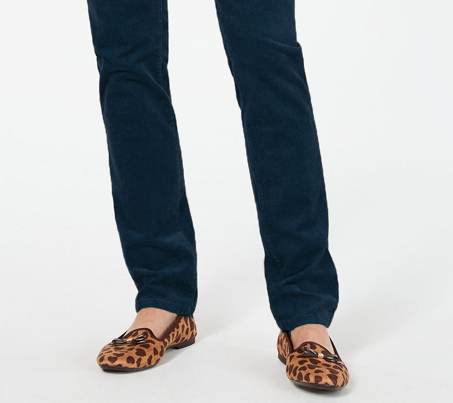 Charter Club Women's Lexington Corduroy Tummy-Control Pants Blue Size 18