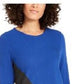 Alfani Women's Asymmetrical Colorblocked Sweater  Blue Sapphire Size Large