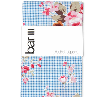 Bar III Men's Blossom Gingham Pocket Square Navy Size Regular